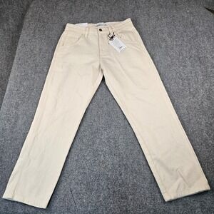 Paperdenim&cloth Mens Relaxed Tapered Fit Jeans Ecru 32x30 DU9U02ECRD7 NEW